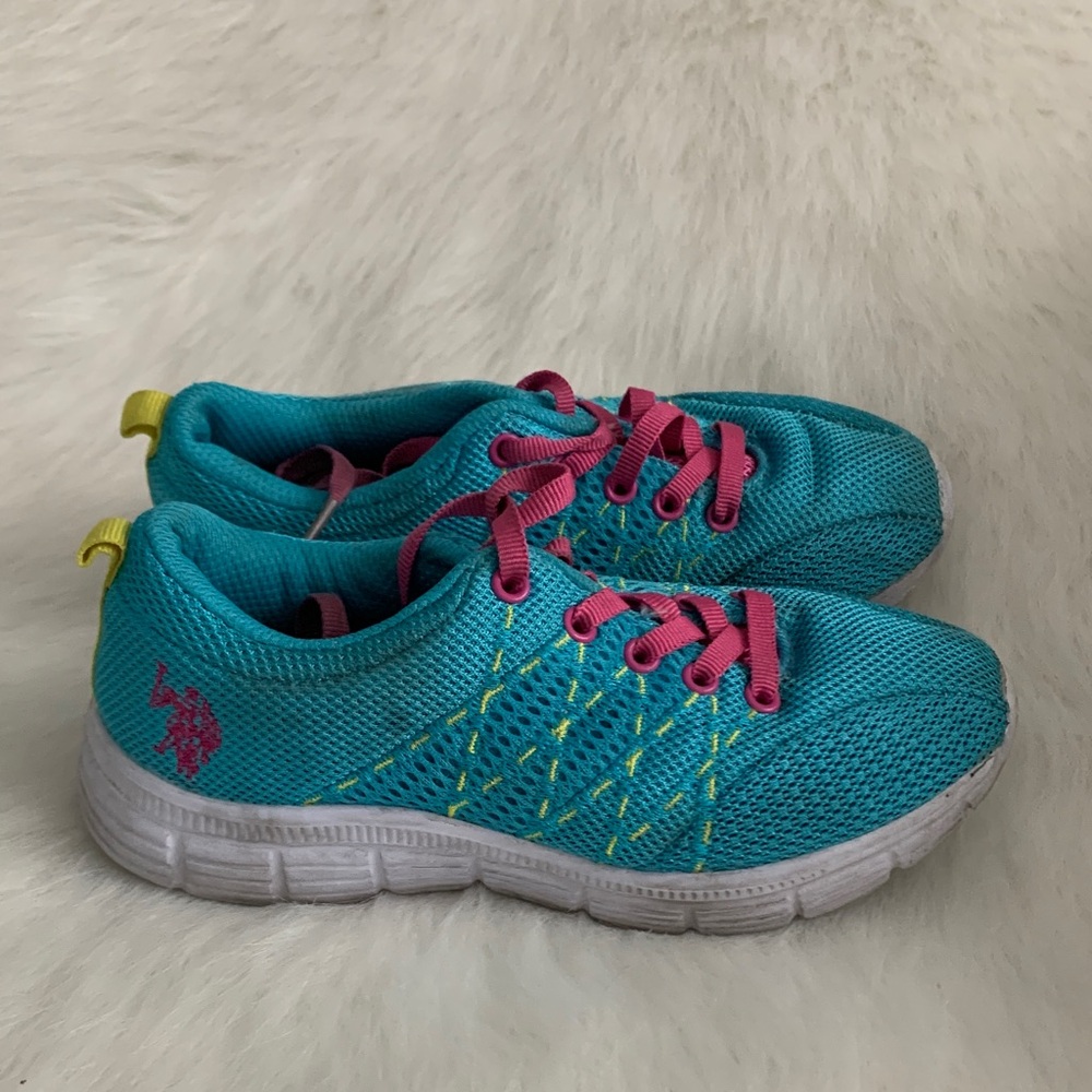 U.S. Polo Assn. Kids Teal and Pink Sneakers